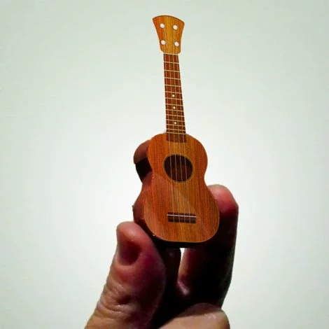 Trẻ em làm bằng tay origami DIY lắp ráp mô hình giấy 3D ba chiều Nhạc cụ đàn Ukulele Đàn Ukulele - Chế độ tĩnh