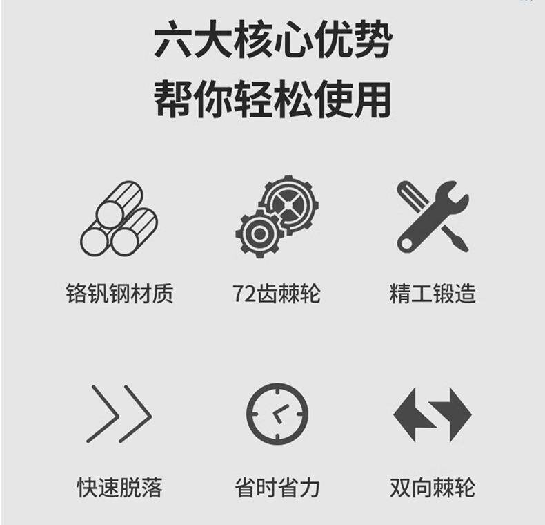 Принадлежности для шитья 工业级快速可调式伸缩棘轮扳手 多功能单头加长72齿大飞棘轮扳手 European style flower
