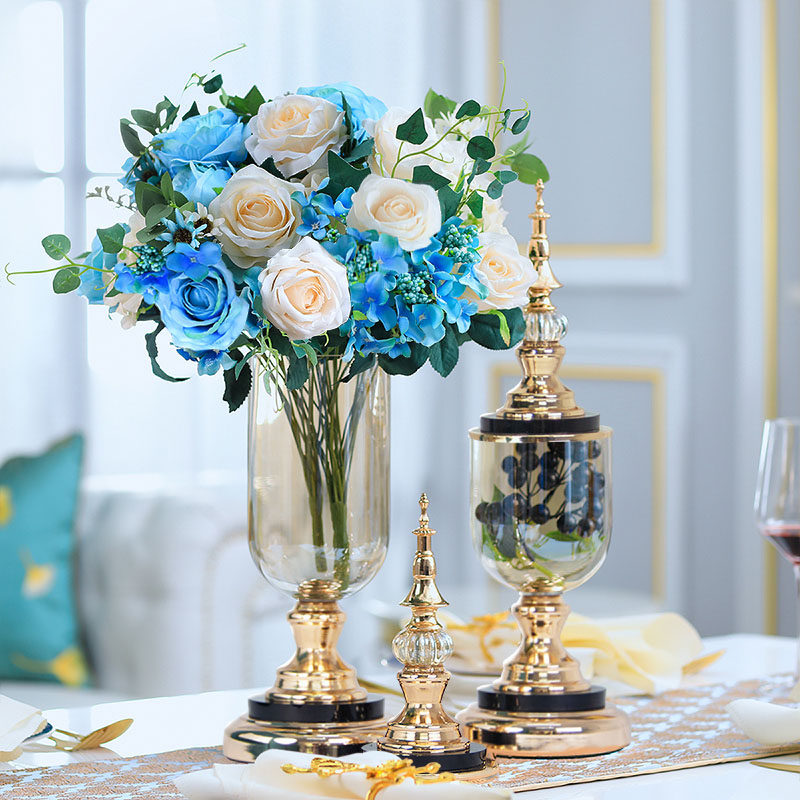 Vases Nordic Pendulum pieces Living room Home flower arrangements American-style Rooms Glass Creative Minima Dry Flower Soft Decorations