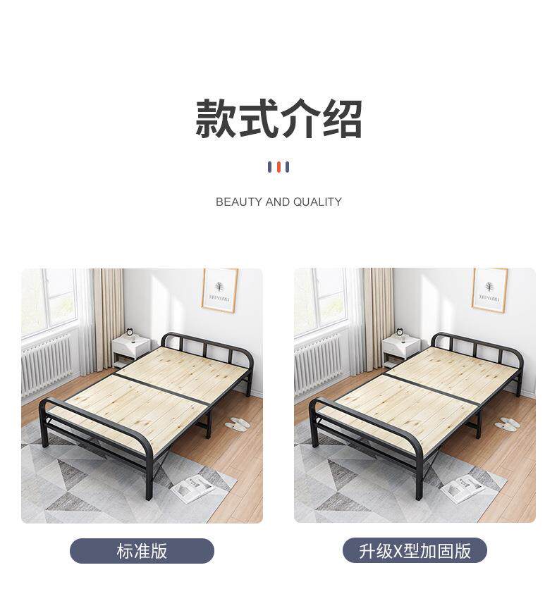 Принадлежности для шитья 折叠床单人双人1米1.2米家用出租房经济型小床简易铁架竹床硬板床 European style flower