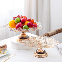 European fruit plate creative modern home living room luxury coffee table glass crystal light luxury high-end fruit plate snack plate