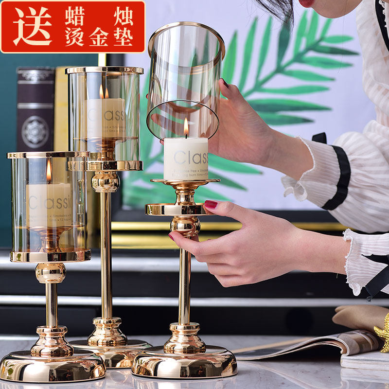 Light luxury decoration candlestick ornament Nordic romantic mood candlelight dinner candle home table aromatherapy wedding props