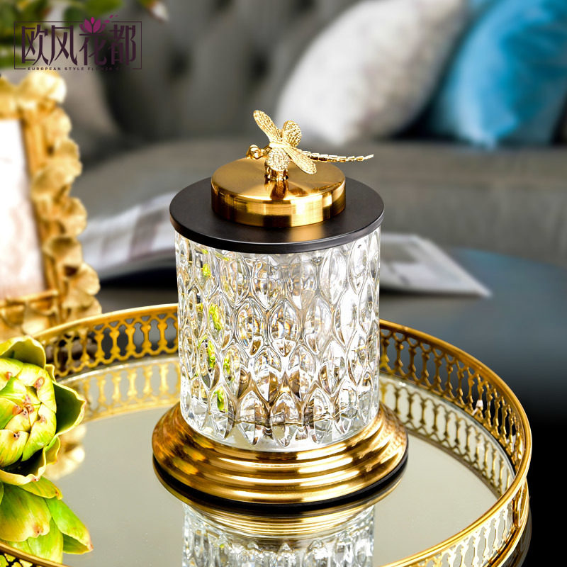 European-style Home Living Room Containing Candy Jar Glass Ware Decorations Creative Crystal With Lid Storage Tank Hem