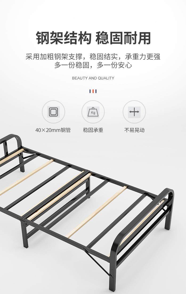 Принадлежности для шитья 折叠床单人双人1米1.2米家用出租房经济型小床简易铁架竹床硬板床 European style flower