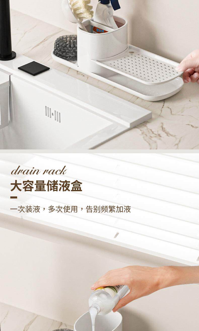 Умывальник 还在这样放？洗洁精压取器厨房水槽通用皂液器家用菜盆洗涤脸盆架