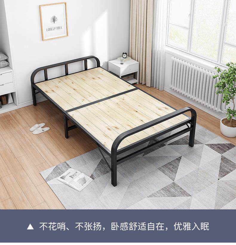 Принадлежности для шитья 折叠床单人双人1米1.2米家用出租房经济型小床简易铁架竹床硬板床 European style flower