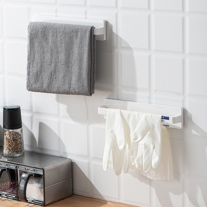 asvel wall-mounted towel rack punch-free rag rack kitchen dishcloth drain rack bathroom rail rack