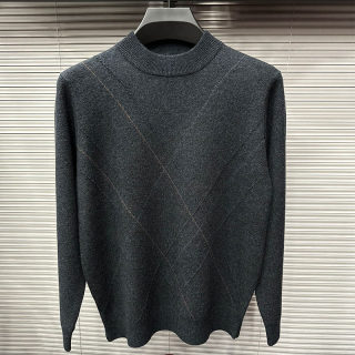 雪豹羊毛衫男款冬季加厚半高领毛衣中老年男针织衫新竹开开羊绒衫