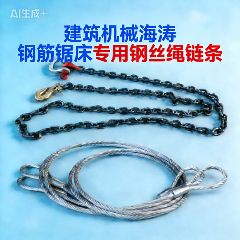 4240 Steel Wire Rope Chain for Rebar Sawing Machine, Rebar Bundling Accessories, Metal Band Sawing Machine Bundling Steel Wire Rope