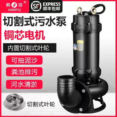 Hanyu cutting sewage pump 220V mud pump Household biogas septic tank with reamer manure pumping sewage pump 380V