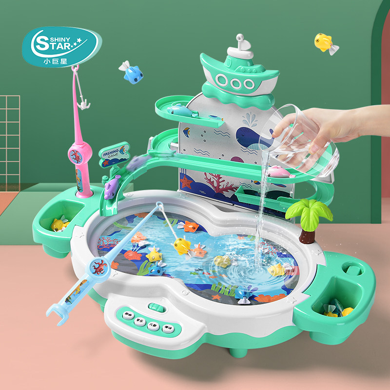 Toddler Fishing Toy Children's Festival 6 Years Old Magnetic Puzzle Net Red Girl Boy 3 Years Old Electric Birthday Gift