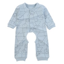 Baby cotton long-sleeved one-piece spring and autumn thin baby open file coat thin childrens clothes Autumn 0-1 years old March