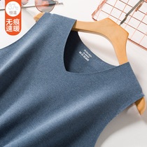 Striped non-trace warm vest men plus velvet fever sleeveless waistcoat thick slim base shirt blouse autumn and winter