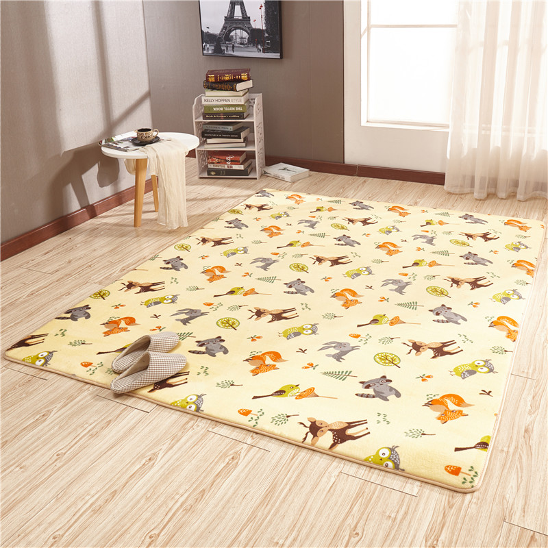 Cartoon phòng khách hình chữ nhật bàn cà phê phòng ngủ thảm tatami giường sofa phòng dễ thương thảm màu hồng - Thảm thảm lót sàn cho bé