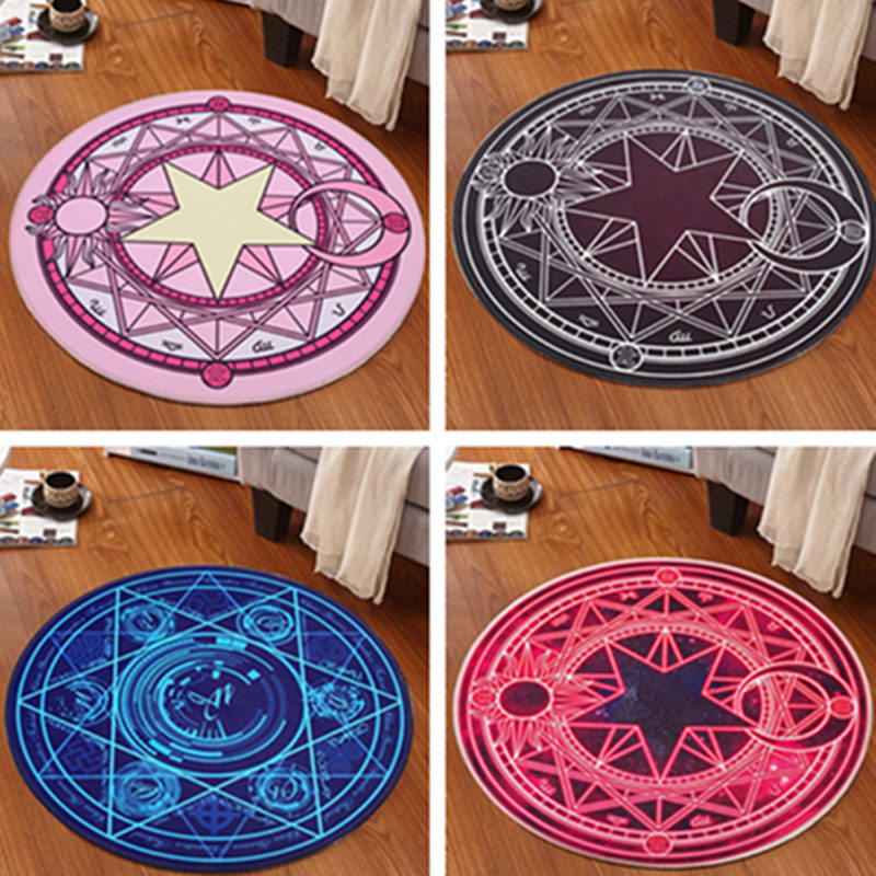 Cartoon Little Cherry Lovely Pink Take Magic Array Children Round Carpet Bedroom Computer Chair Rotary Chair Hangback Basket