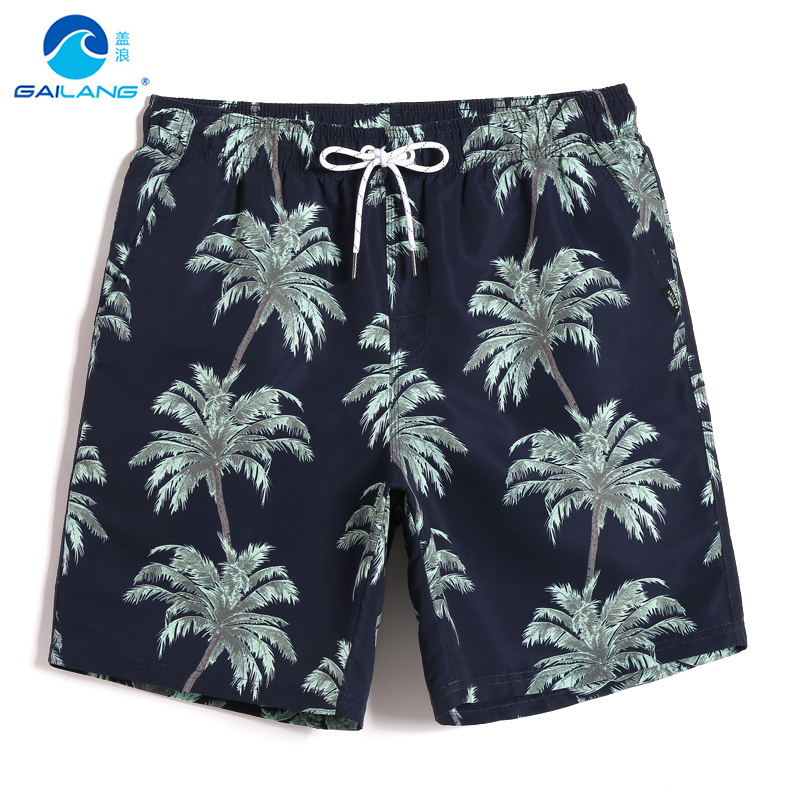 Gailang loose beach pants men's quick-drying coconut tree flower shorts can be launched into the water five-point hot spring pants trend thin casual shorts