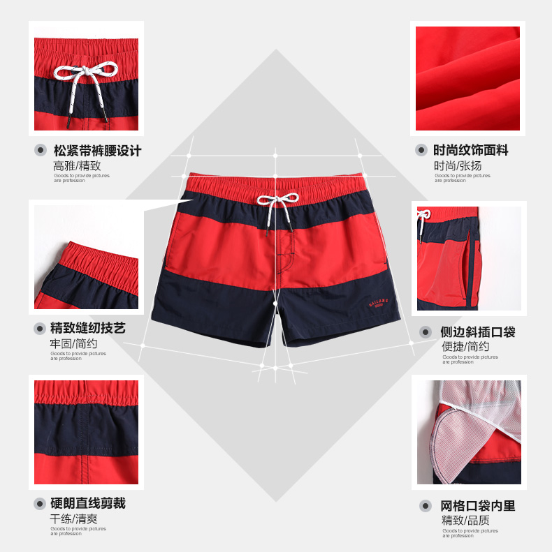Bao sóng quần mùa hè ánh sáng quần nam nhanh khô lỏng kích thước lớn quần short kỳ nghỉ quần boxer quần bơi nam bơi lót - Quần bãi biển 	quần dù đi biển	