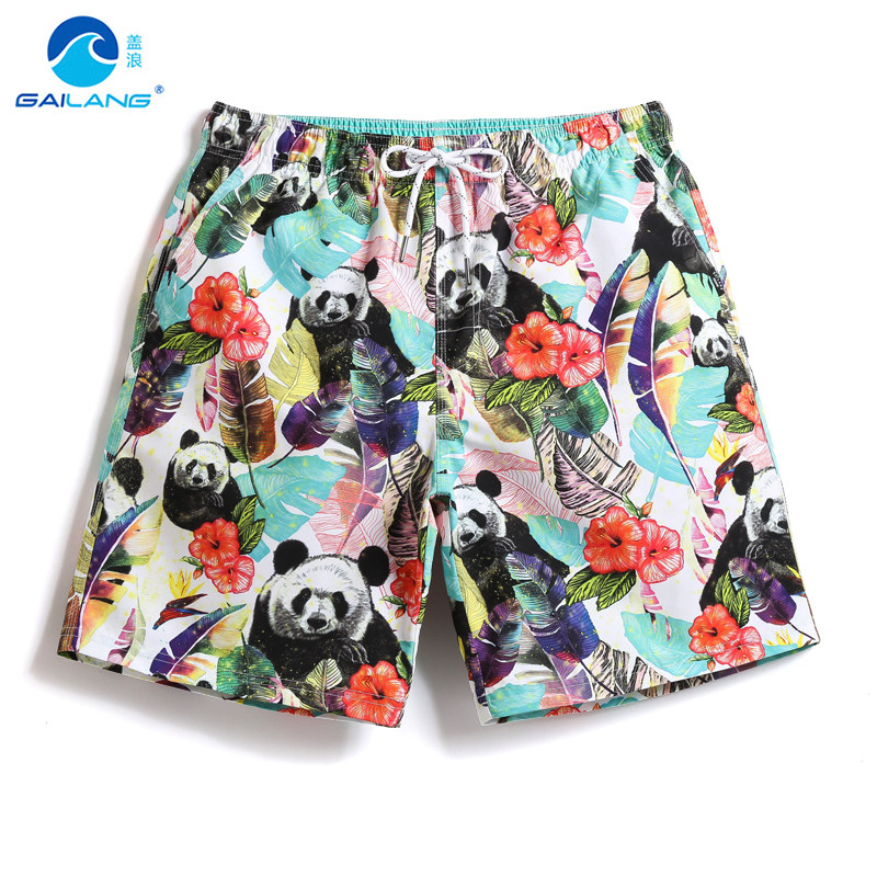 Gailang seaside vacation couple wear beach pants men's quick-drying loose large size lined beach pants boxer swimming trunks women