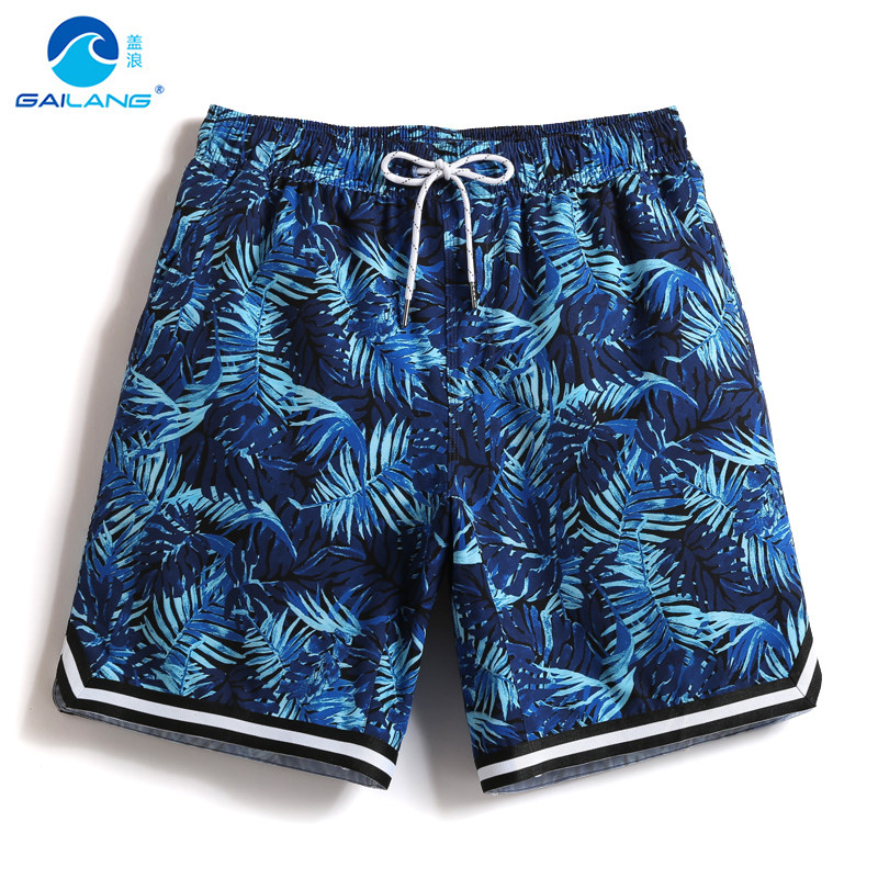 Gailang Thailand vacation leisure printing beach pants men's loose casual shorts quick-drying large size flower shorts with lining