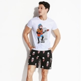 盖浪 Мультяшная эластичная дышащая приятная телу футболка с коротким рукавом, круглый воротник, короткий рукав