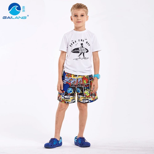 盖浪 Детские быстросохнущие эластичные шорты, пляжные штаны для мальчиков