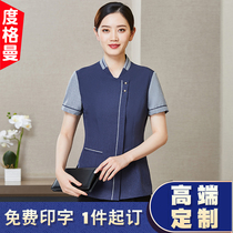 High-end hotel cleaning overalls Chinese style short-sleeved housekeeping community property cleaner aunt PA uniform set