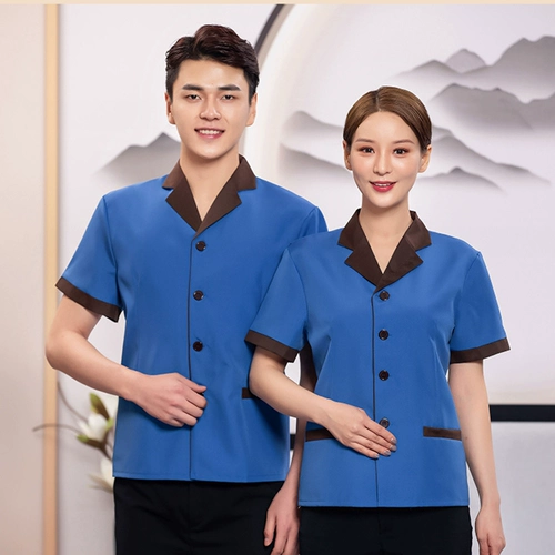 Уборка гостиниц Короткий -Летние гостиницы Общественная собственность торговая торговля уборка тетушка одежда Женская пользовательская логотип