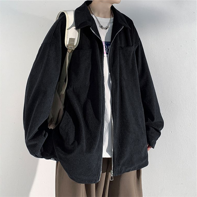 Trendy Hong Kong Style Jacket for Men, Spring and Autumn Workwear, Corduroy Chanel-Style Jacket, Casual, Trendy, Versatile ins