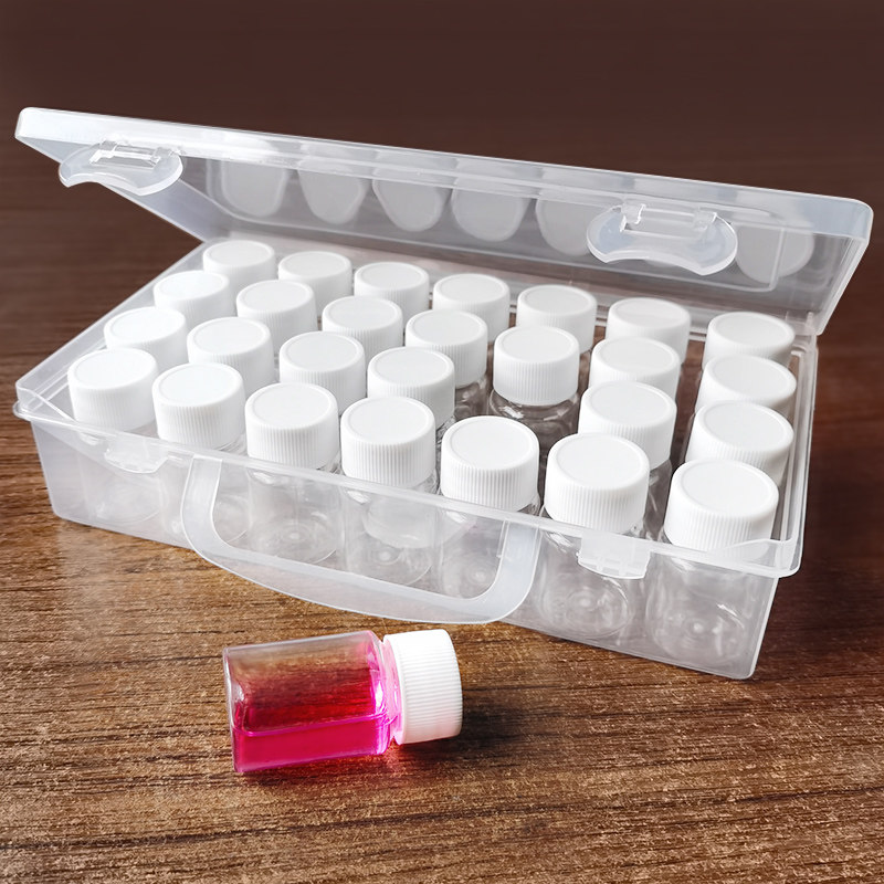 Transparent small cylinder liquid powder kit containing protein drug fish bait empty bottle capsule healthcare element split