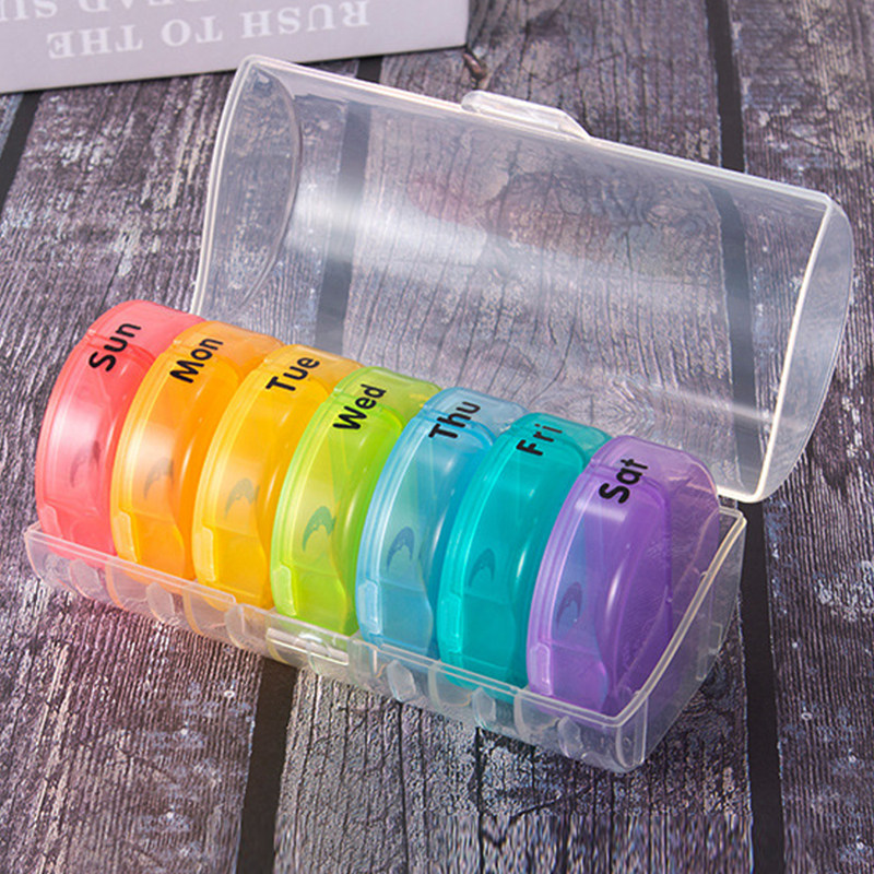 Landineland's new 14-g 7-day rainbow water cup type travel sooner or later Rainbow kits health care pill two meals