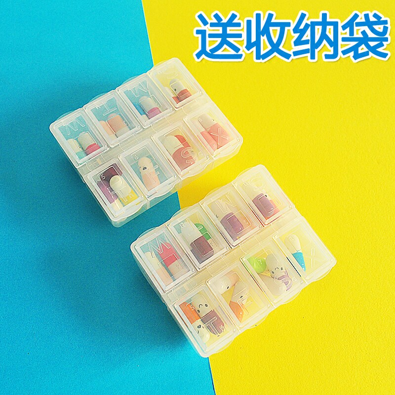 Pocket Medicine Box Week Multifunction Pill Containing Box 8 G Kits Transparent Split Case Old Man Moisture-Proof Medicine Box