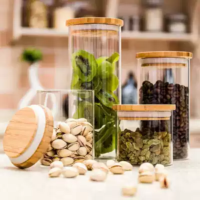Transparent glass sealed tank storage tank food dried fruit grains storage tank glass tank tea tank storage bottle size