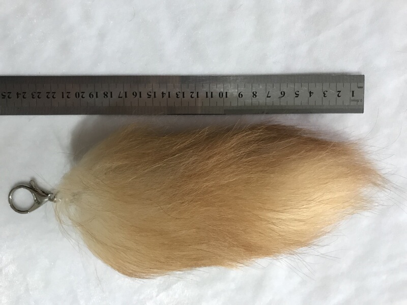 20cm Long Small Crystal Fox Bag Keychain Fox Tail Fur Pendant Cute Style 