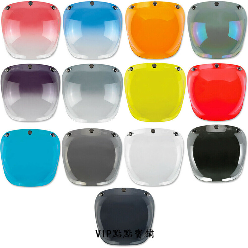 U.S. Imported biltwell Harley Retro 3/4 Helmet Three-button Anti-Fog Bubble Lens