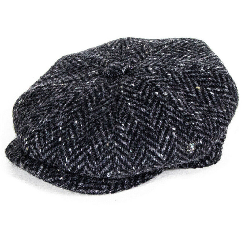 European imported Belgian city sport handmade Donegal tweed retro octagonal newsboy hat