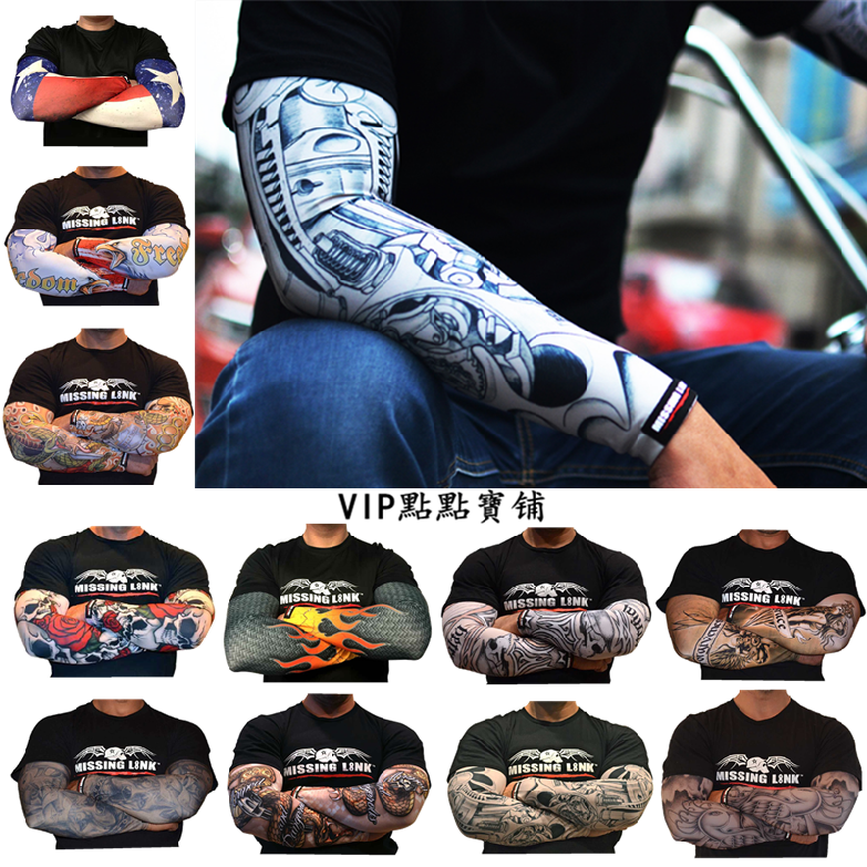 Spot Missinglink Imported Harei Men And Women Imitation Tattoo Personality Ice Silk Sunscreen Sleeve Riding Arm Sleeve