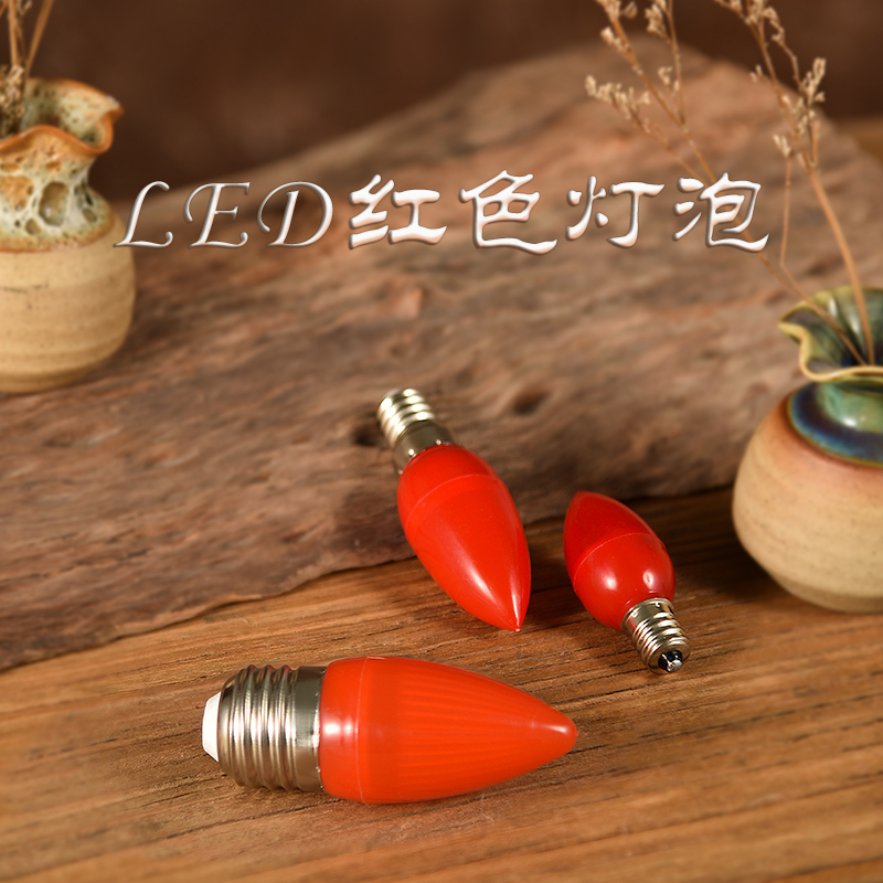 Led Candle Bulb E12 for Offering Candles to Buddha, Red Light Bulb E27 for Lanterns, Electric Candle, Electric Incense Burner Bulb Led Candle Bulb E12 for Offering Candles to Buddha, Red Light Bulb E27 for Lanterns, Electric Candle, Electric Incense Burner Bulb