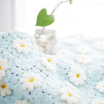 New mommy hand fresh French chrysanthemum mosaic blanket handmade diy crochet wool weaving material bag