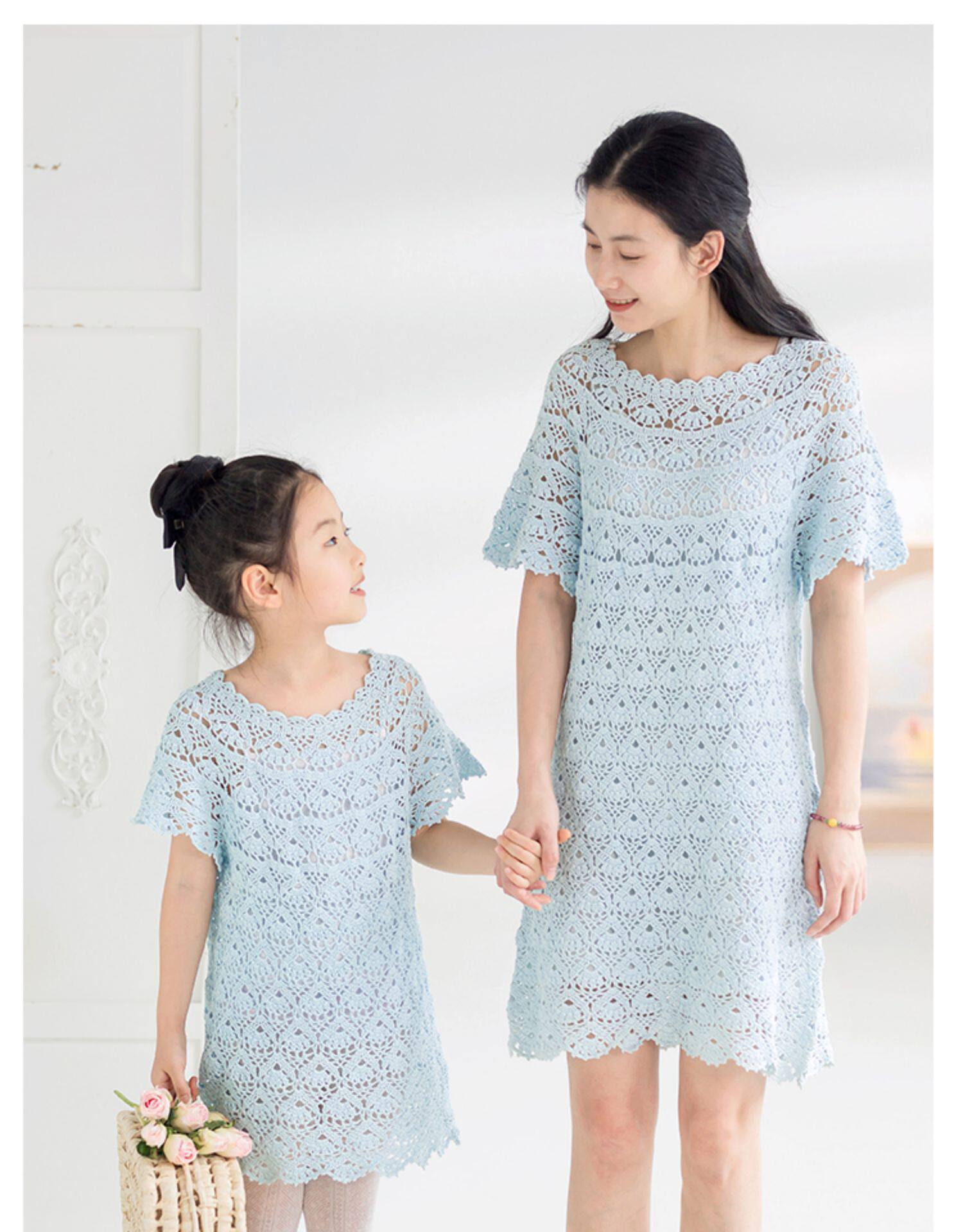 Плетеный крючок для вязания для матери и ребенка ручной работы, клубок пряжи, шелковые нитки, набор материалов, DIY, семейный стиль 