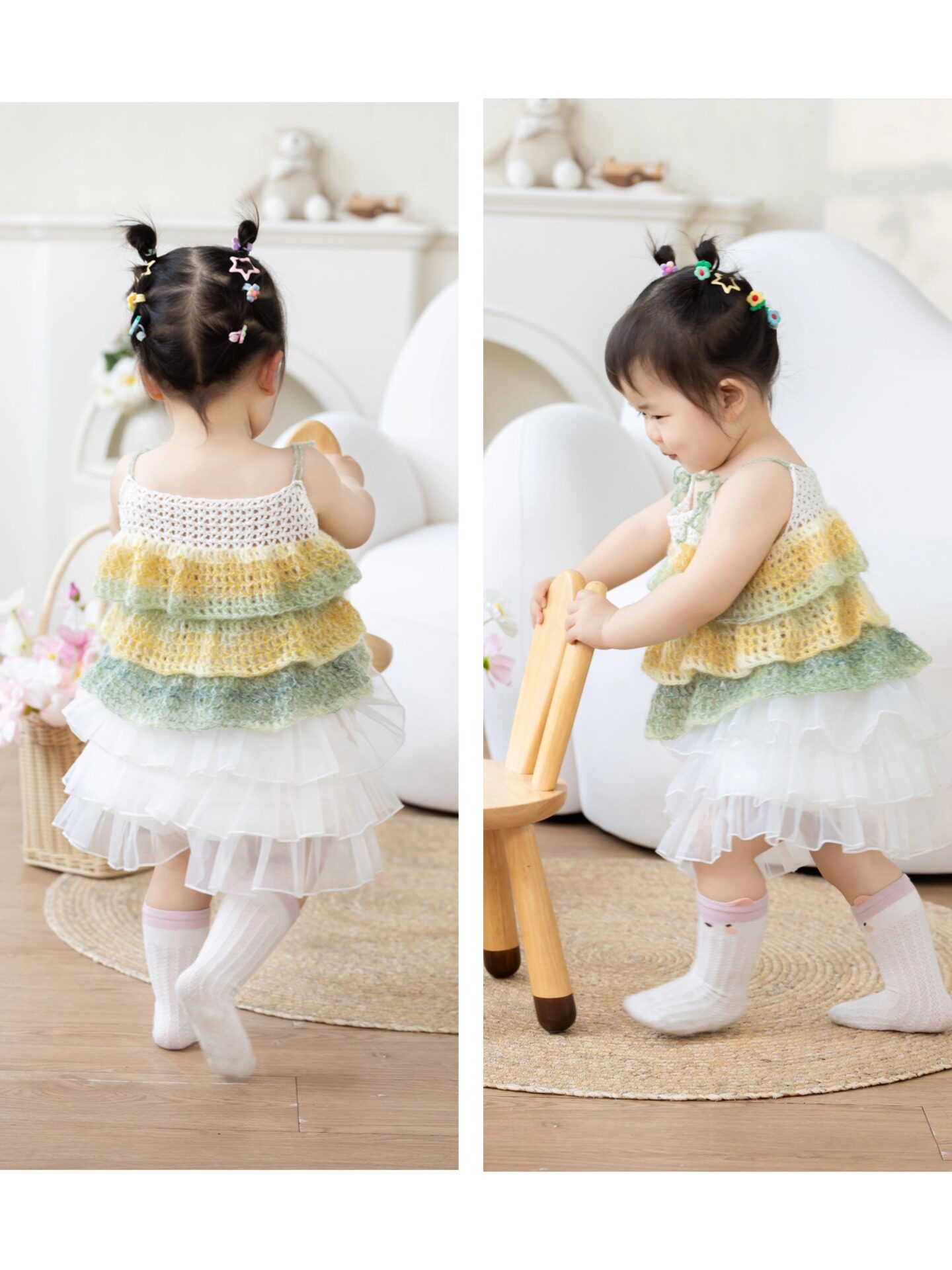 New mommy handmade colorful cake parent-child sling handmade diy knitting crochet wool ball homemade material package