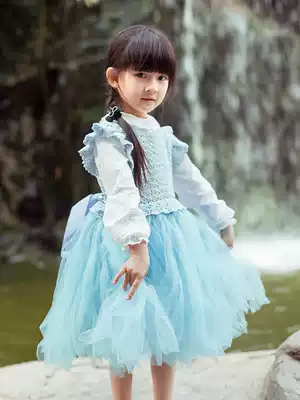 New mommy hand-made little Princess puffy skirt handwoven diy make sweater crochet wool material package tutorial