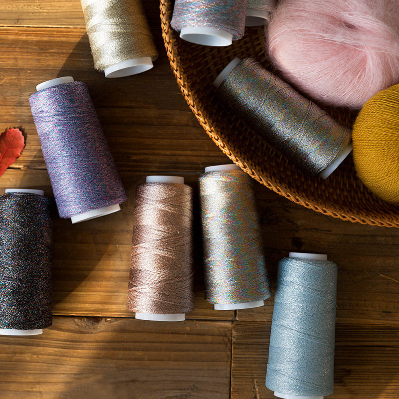 New mommy handmade treasure yarn handmade diy weaving gold and silver thread scarf shawl clothes material bag crochet wiring