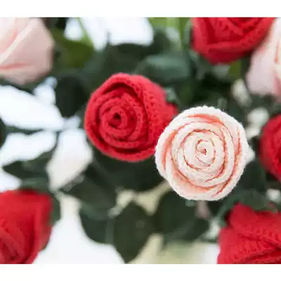 New mommy hand made Rose wool group to solve the problem of boring hand diy knitting crochet cotton thread making material package tutorial