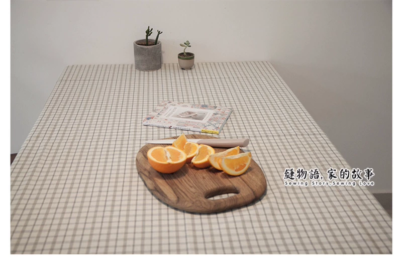Seam Câu chuyện Nhật Bản tối giản vải kẻ sọc bông bảng vải khăn trải bàn bàn vuông bàn tròn cà phê vải - Khăn trải bàn mua khăn trải bàn
