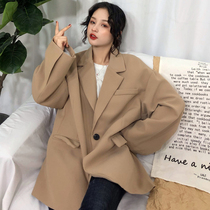 Spring and autumn Korean version Harajuku port style bf retro net red Casual loose wild suit jacket Small suit Female student tide