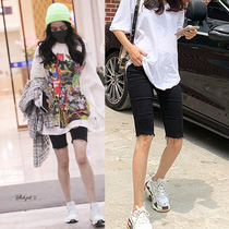 Pregnant Woman Shorts Summer Thin stylish Korean version tight with holes Totbelly jeans 50% Pants Summer Pregnancy