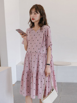 Reduced-age wave points ~ pregnant women summer clothes dress dress small subnets red fashion models easy not to be pregnant with dolls dress spicy moms