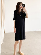 Pregnant Woman Ice Silk Tandem Dress Spring Summer Korea Temperament Fashion style Spicy Moms Hit and Lean Out of Breastfeeding Skirt