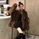 Leopard print fur coat for women in autumn and winter Korean style loose and stylish plush warm coat this year's popular lamb wool cotton-padded jacket