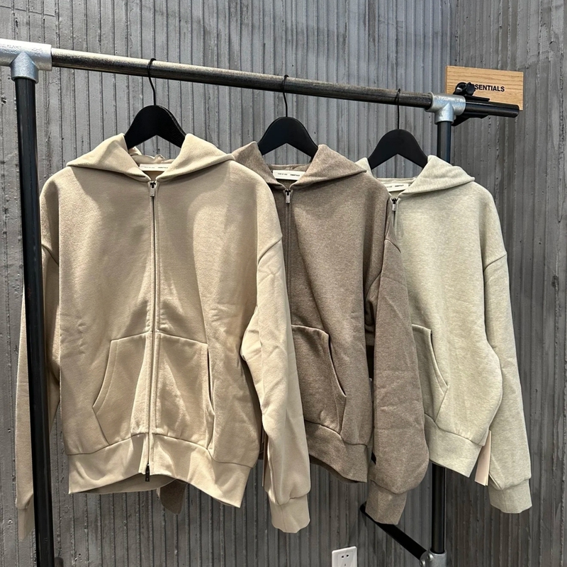 Fog Multi-Line Essentials Ss25 Logo Letter Zipper Hoodie Unisex Loose Jacket Hoodie Trendy Fog Multi-Line Essentials Ss25 Logo Letter Zipper Hoodie Unisex Loose Jacket Hoodie Trendy